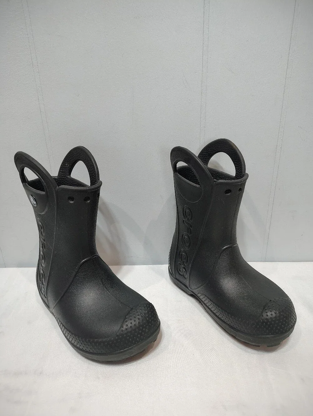 Crocs Handle It Rain Boot Black Toddler Size 10 Waterproof Pull-On Unisex